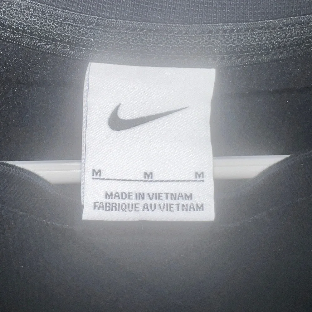 Nike Womens Waffle Knit Thermal Long Sleeve‎ Top Black Red Swoosh Medium